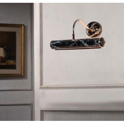 APPLIQUE DA SPECCHIO O SOPRA QUADRO IN OTTONE CROMATO E CERAMICA DECORATA IN EFFETTO MARMO MADE IN ITALY IMAS - Cristalensi Shop