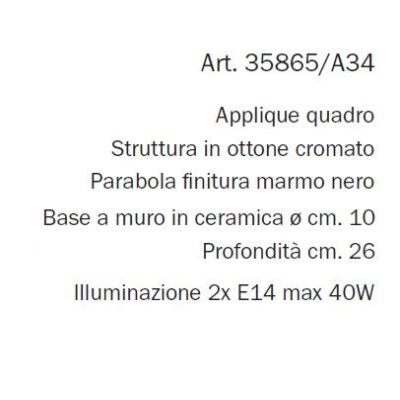 APPLIQUE DA SPECCHIO O SOPRA QUADRO IN OTTONE CROMATO E CERAMICA DECORATA IN EFFETTO MARMO MADE IN ITALY IMAS - Cristalensi Shop