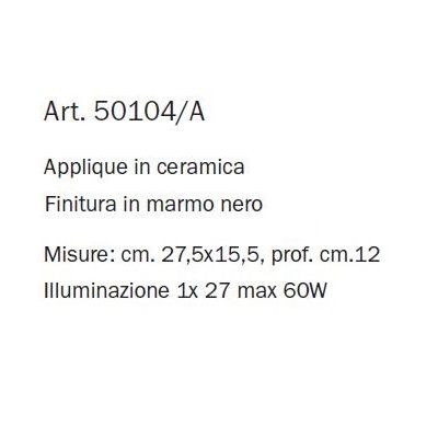 LAMPADA DA PARETE IN TERRACOTTA INTAGLIATA CON DECORO EFFETTO MARMO STILE RUSTICO MADE IN ITALY IMAS - Cristalensi Shop Online