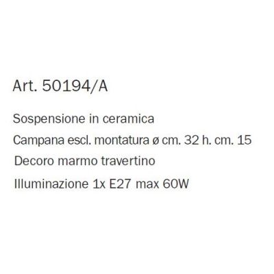 APPLIQUE CROMO LUCIDO CON CAMPANA IN TERRACOTTA CON DECORO EFFETTO MARMO ORIENTABILE MADE IN ITALY IMAS - Cristalensi Shop Onlin
