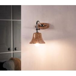 APPLIQUE CROMO LUCIDO CON CAMPANA IN TERRACOTTA CON DECORO EFFETTO MARMO ORIENTABILE MADE IN ITALY IMAS - Cristalensi Shop Onlin 2