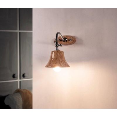 APPLIQUE CROMO LUCIDO CON CAMPANA IN TERRACOTTA CON DECORO EFFETTO MARMO ORIENTABILE MADE IN ITALY IMAS - Cristalensi Shop Onlin