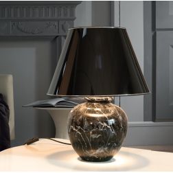 LAMPADA DA TAVOLO IN CERAMICA EFFETTO MARMO CON PARALUME IN PVC MADE IN ITALY RUSTICA DELLA IMAS IMAS - Cristalensi Shop Online 2