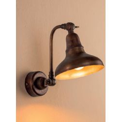 APPLIQUE IN OTTONE ANTICATO PARABOLA CON DOPPIO SNODO STILE RUSTICO MADE IN ITALY DELLA IMAS IMAS - Cristalensi Shop Online