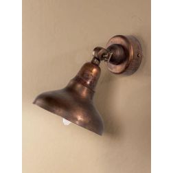 APPLIQUE SPOT IN OTTONE ANTICATO PARABOLA CON SNODO STILE RUSTICO MADE IN ITALY DELLA IMAS IMAS - Cristalensi Shop Online