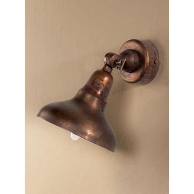 APPLIQUE SPOT IN OTTONE ANTICATO PARABOLA CON SNODO STILE RUSTICO MADE IN ITALY DELLA IMAS IMAS - Cristalensi Shop Online