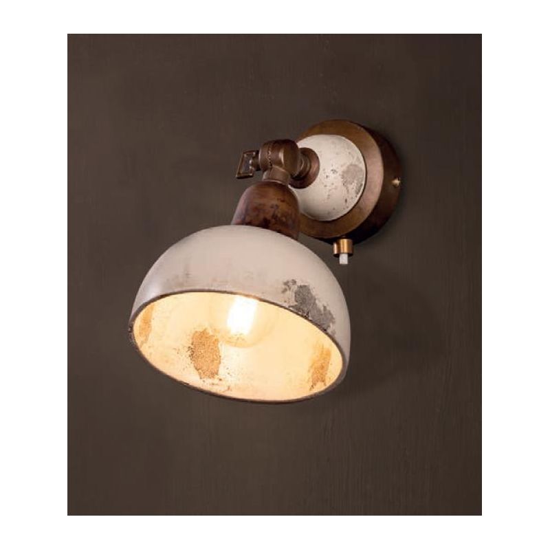 APPLIQUE IN OTTONE E CERAMICA DECORATA A MANO CON SNODO E PULSANTE ON/OFF MADE IN ITALY DELLA IMAS IMAS - Cristalensi Shop Onlin