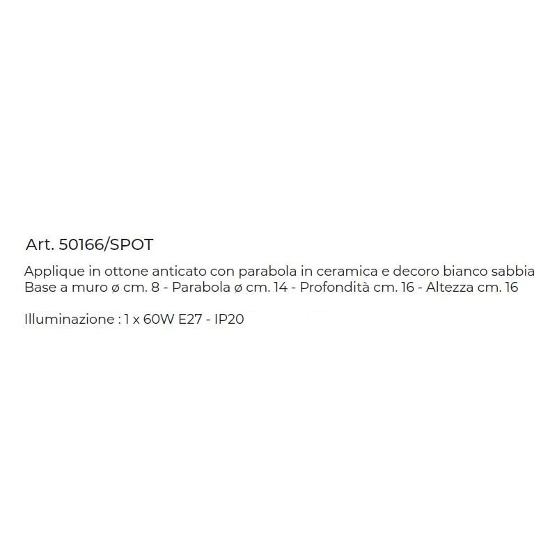 APPLIQUE IN OTTONE E CERAMICA DECORATA A MANO CON SNODO E PULSANTE ON/OFF MADE IN ITALY DELLA IMAS IMAS - Cristalensi Shop Onlin