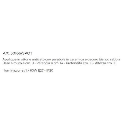 APPLIQUE IN OTTONE E CERAMICA DECORATA A MANO CON SNODO E PULSANTE ON/OFF MADE IN ITALY DELLA IMAS IMAS - Cristalensi Shop Onlin