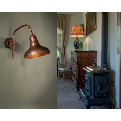 LAMPADA DA PARETE IN OTTONE ANTICATO STILE RUSTICO MADE IN ITALY DELLA IMAS IMAS - Cristalensi Shop Online