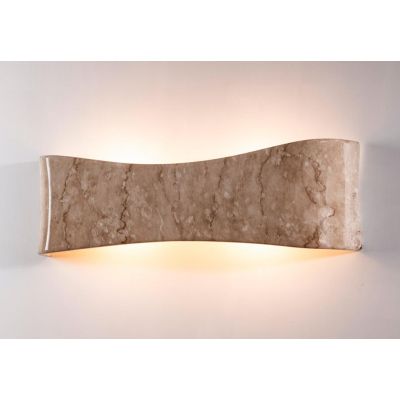 LAMPADA DA PARETE IN TERRACOTTA CON DECORO EFFETTO MARMO BIEMISSIONE DI LUCE STILE RUSTICO MADE IN ITALY IMAS - Cristalensi Shop