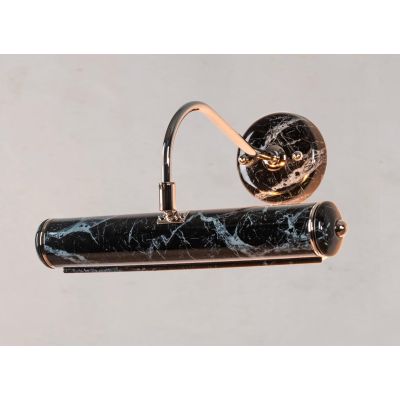 APPLIQUE DA SPECCHIO O SOPRA QUADRO IN OTTONE CROMATO E CERAMICA DECORATA IN EFFETTO MARMO MADE IN ITALY IMAS - Cristalensi Shop