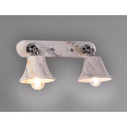 APPLIQUE A 2 LUCI IN TERRACOTTA CON DECORO EFFETTO MARMO SPOT ORIENTABILI RUSTICA MADE IN ITALY IMAS - Cristalensi Shop Online