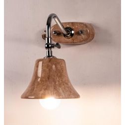 APPLIQUE CROMO LUCIDO CON CAMPANA IN TERRACOTTA CON DECORO EFFETTO MARMO ORIENTABILE MADE IN ITALY IMAS - Cristalensi Shop Onlin