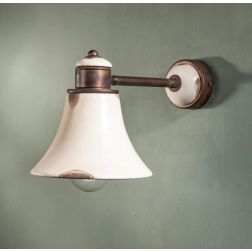 LAMPADA DA PARETE IN CERAMICA DECORATA E OTTONE STILE RUSTICO MADE IN ITALY DELLA IMAS IMAS - Cristalensi Shop Online