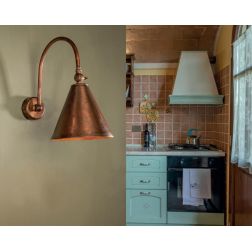 LAMPADA DA PARETE IN OTTONE ANTICATO CON SNODO IN STILE RUSTICO MADE IN ITALY DELLA IMAS IMAS - Cristalensi Shop Online 2