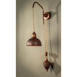 APPLIQUE SALISCENDI IN OTTONE INVECCHIATO E CERAMICA STILE RUSTICO MADE IN ITALY DELLA IMAS IMAS - Cristalensi Shop Online