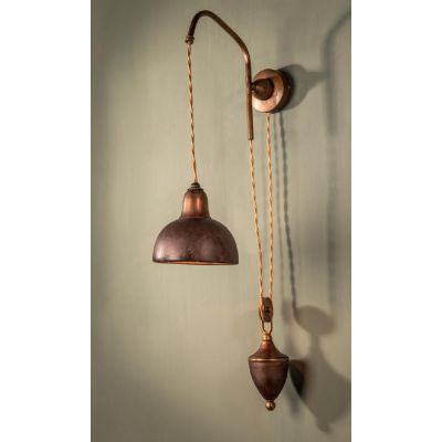 APPLIQUE SALISCENDI IN OTTONE INVECCHIATO E CERAMICA STILE RUSTICO MADE IN ITALY DELLA IMAS IMAS - Cristalensi Shop Online