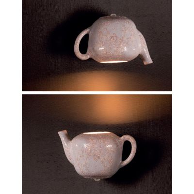 APPLIQUE A FORMA DI TEIERA IN CERAMICA DECORATA A MANO STILE RUSTICO MADE IN ITALY IMAS IMAS - Cristalensi Shop Online