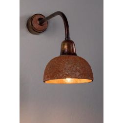 LAMPADA DA PARETE IN CERAMICA DECORATA E OTTONE ANTICATO RUSTICA MADE IN ITALY DELLA IMAS IMAS - Cristalensi Shop Online