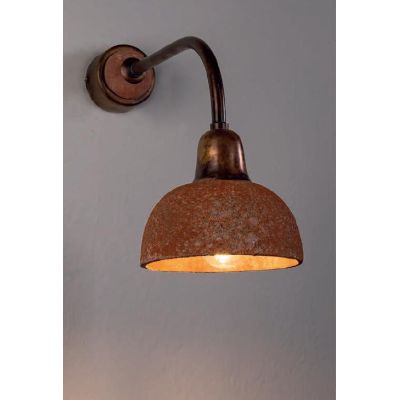 LAMPADA DA PARETE IN CERAMICA DECORATA E OTTONE ANTICATO RUSTICA MADE IN ITALY DELLA IMAS IMAS - Cristalensi Shop Online