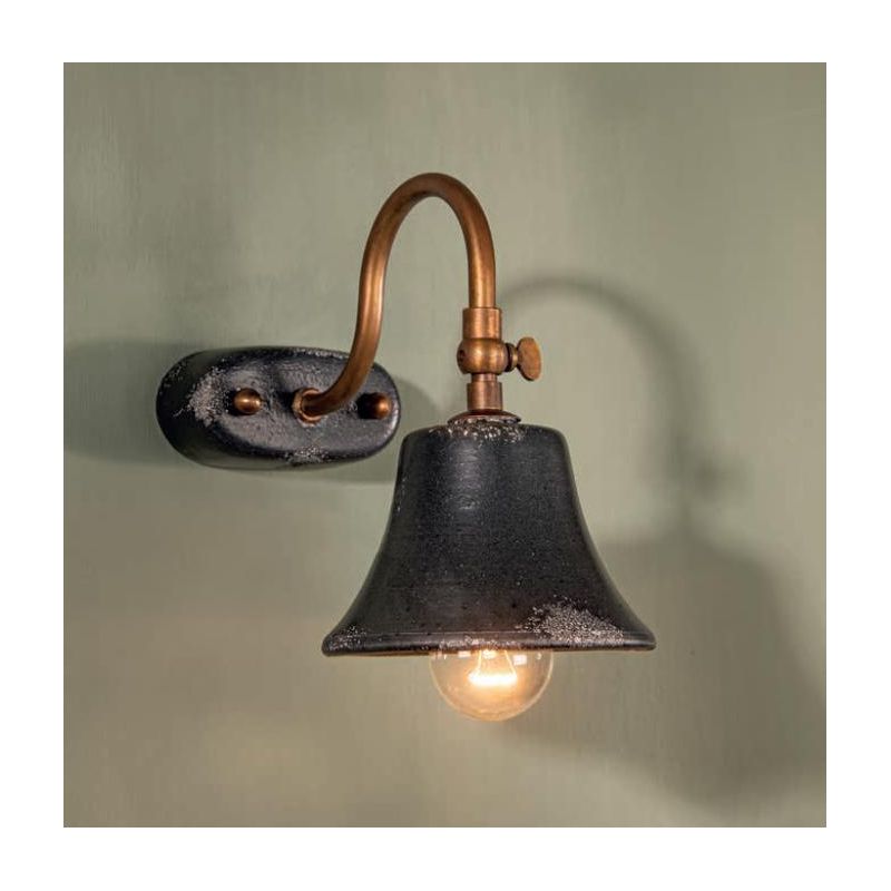 APPLIQUE RUSTICA IN CERAMICA DECORATA E OTTONE ANTICATO MADE IN ITALY DELLA IMAS IMAS - Cristalensi Shop Online