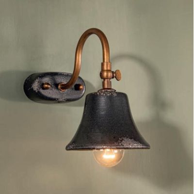 APPLIQUE RUSTICA IN CERAMICA DECORATA E OTTONE ANTICATO MADE IN ITALY DELLA IMAS IMAS - Cristalensi Shop Online