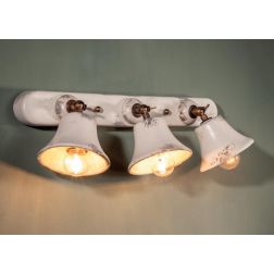 APPLIQUE A 3 SPOT RUSTICA IN CERAMICA DECORATA CON SNODI MADE IN ITALY DELLA IMAS IMAS - Cristalensi Shop Online 2