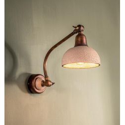 APPLIQUE IN OTTONE ANTICATO E CERAMICA DECORATA CON DOPPIO SNODO STILE RUSTICO MADE IN ITALY DELLA IMAS IMAS - Cristalensi Shop 2