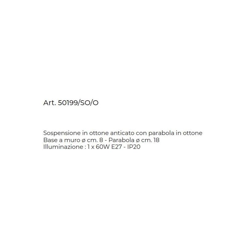 PICCOLA SOSPENSIONE CONICA D18 CM IN OTTONE ANTICATO STILE RUSTICO MADE IN ITALY DELLA IMAS IMAS - Cristalensi Shop Online