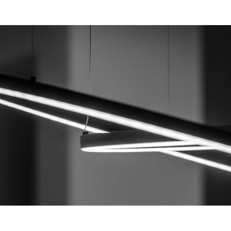 SOSPENSIONE MODERNA FORMA CIRCOLARE DIAMETRO CM 150 LED INTEGRATO 89W LUCE 3000K-4000K BIANCO O NERO CRISTALENSI - Cristalensi S