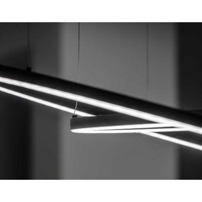 SOSPENSIONE MODERNA FORMA CIRCOLARE DIAMETRO CM 150 LED INTEGRATO 89W LUCE 3000K-4000K BIANCO O NERO CRISTALENSI - Cristalensi S