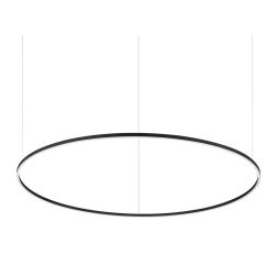 SOSPENSIONE MODERNA FORMA CIRCOLARE DIAMETRO CM 150 LED INTEGRATO 89W LUCE 3000K-4000K BIANCO O NERO CRISTALENSI - Cristalensi S 2