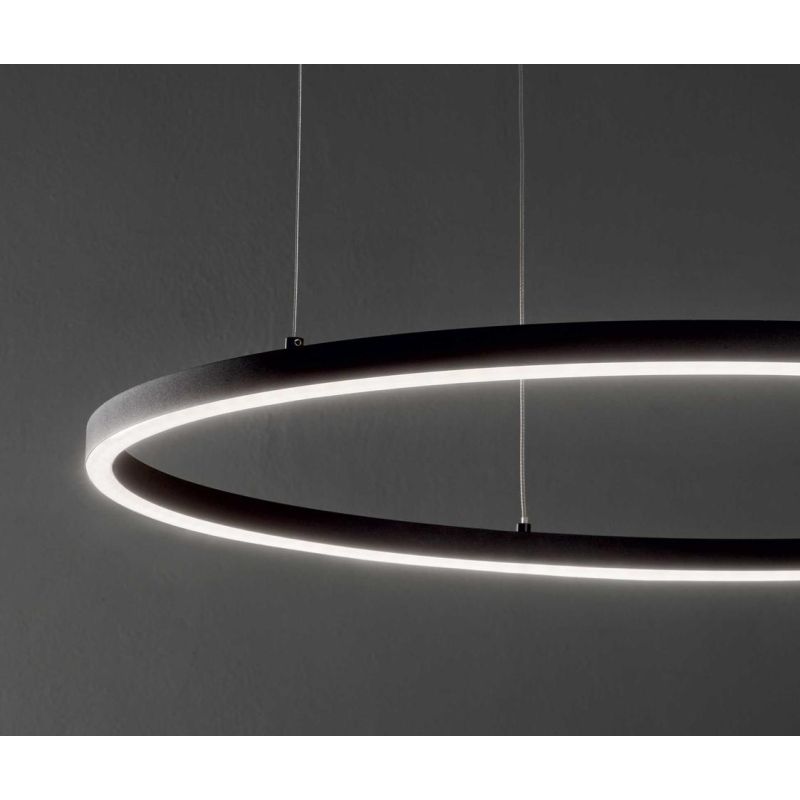 SOSPENSIONE MODERNA FORMA CIRCOLARE DIAMETRO CM 50 LED INTEGRATO 32W LUCE 3000K-4000K BIANCO O NERO CRISTALENSI - Cristalensi Sh