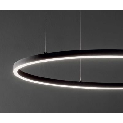 SOSPENSIONE MODERNA FORMA CIRCOLARE DIAMETRO CM 50 LED INTEGRATO 32W LUCE 3000K-4000K BIANCO O NERO CRISTALENSI - Cristalensi Sh