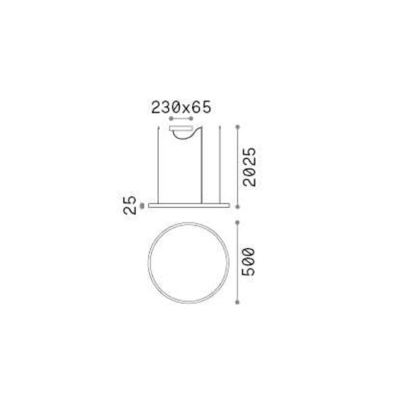 SOSPENSIONE MODERNA FORMA CIRCOLARE DIAMETRO CM 50 LED INTEGRATO 32W LUCE 3000K-4000K BIANCO O NERO CRISTALENSI - Cristalensi Sh