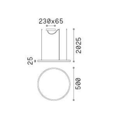 SOSPENSIONE MODERNA FORMA CIRCOLARE DIAMETRO CM 50 LED INTEGRATO 32W LUCE 3000K-4000K BIANCO O NERO CRISTALENSI - Cristalensi Sh