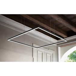 ORACLE SLIM SOSPENSIONE MODERNA QUADRATA 3 MISURE LED INTEGRATO LUCE 3000K BIANCO O NERO Ideal Lux - Cristalensi Shop Online