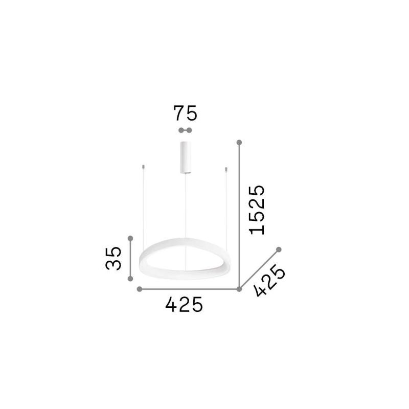 SOSPENSIONE MODERNA OVALE IN 4 MISURE LED INTEGRATO LUCE 3000K IN METALLO 3 COLORI CRISTALENSI - Cristalensi Shop Online