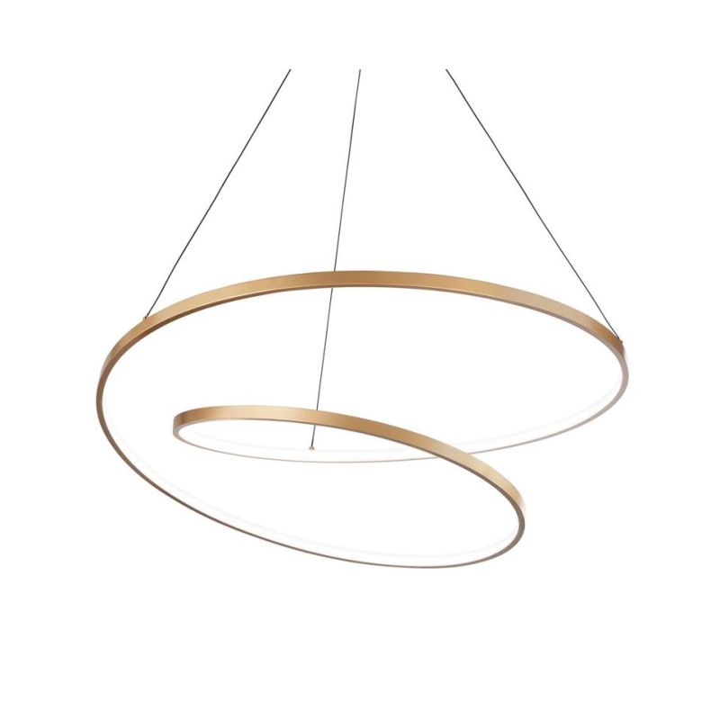 OZ SOSPENSIONE MODERNA A SPIRALE 2 MISURE LED INTEGRATO LUCE 3000K COLORI BIANCO NERO O OTTONE Ideal Lux - Cristalensi Shop Onli
