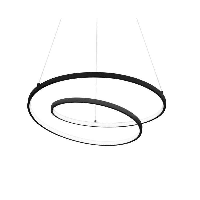 OZ SOSPENSIONE MODERNA A SPIRALE 2 MISURE LED INTEGRATO LUCE 3000K COLORI BIANCO NERO O OTTONE Ideal Lux - Cristalensi Shop Onli