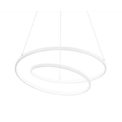 OZ SOSPENSIONE MODERNA A SPIRALE 2 MISURE LED INTEGRATO LUCE 3000K COLORI BIANCO NERO O OTTONE Ideal Lux - Cristalensi Shop Onli 2