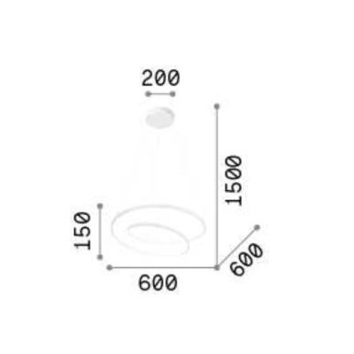 OZ SOSPENSIONE MODERNA A SPIRALE 2 MISURE LED INTEGRATO LUCE 3000K COLORI BIANCO NERO O OTTONE Ideal Lux - Cristalensi Shop Onli