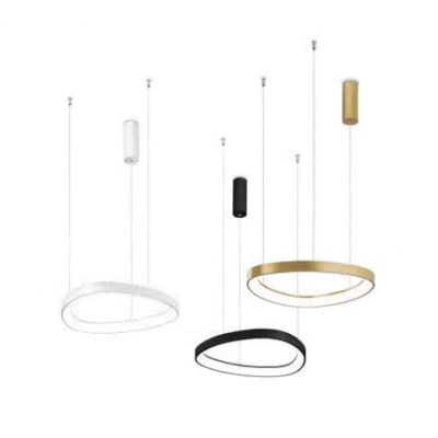 SOSPENSIONE MODERNA OVALE IN 4 MISURE LED INTEGRATO LUCE 3000K IN METALLO 3 COLORI CRISTALENSI - Cristalensi Shop Online