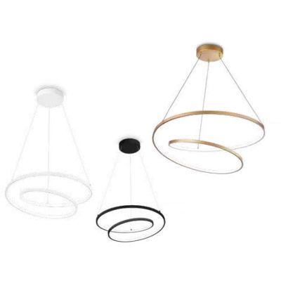 OZ SOSPENSIONE MODERNA A SPIRALE 2 MISURE LED INTEGRATO LUCE 3000K COLORI BIANCO NERO O OTTONE Ideal Lux - Cristalensi Shop Onli