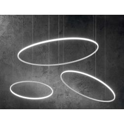 SOSPENSIONE MODERNA SOTTILE DI FORMA CIRCOLARE 3 MISURE LED INTEGRATO LUCE 3000K CRISTALENSI - Cristalensi Shop Online
