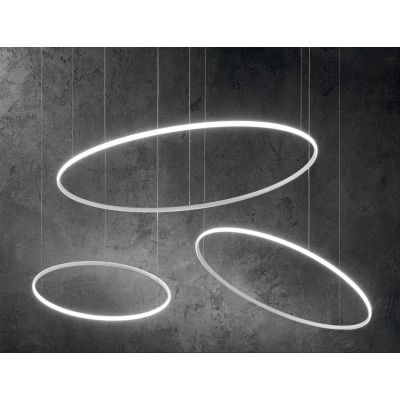 SOSPENSIONE MODERNA SOTTILE DI FORMA CIRCOLARE 3 MISURE LED INTEGRATO LUCE 3000K CRISTALENSI - Cristalensi Shop Online