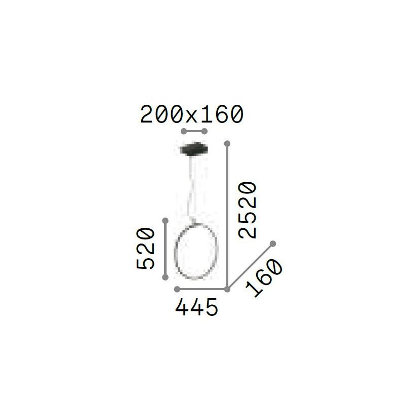 CIRCUS SOSPENSIONE SINGOLA A CERCHIO IN 3 MISURE COLORE NERO LED INTEGRATO LUCE 3000K DESIGN MODERNO Ideal Lux - Cristalensi Sho