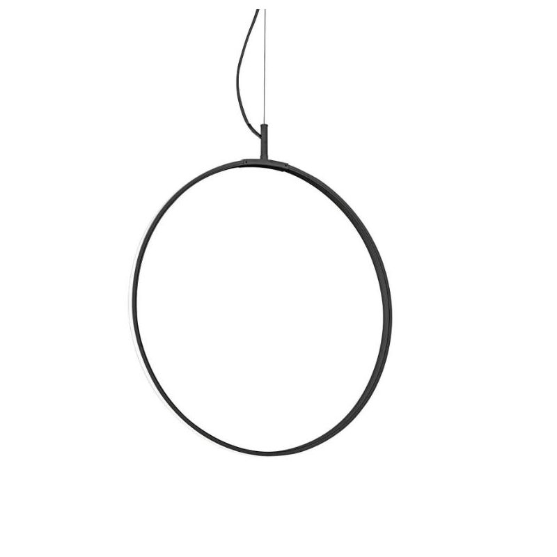 CIRCUS SOSPENSIONE SINGOLA A CERCHIO IN 3 MISURE COLORE NERO LED INTEGRATO LUCE 3000K DESIGN MODERNO Ideal Lux - Cristalensi Sho