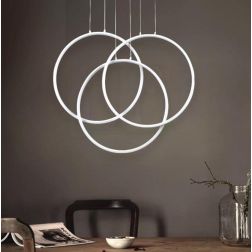 FRAME SOSPENSIONE MODERNA CON 3 CERCHI LED INTEGRATO 82W LUCE 3000K BIANCO O NERO Ideal Lux - Cristalensi Shop Online